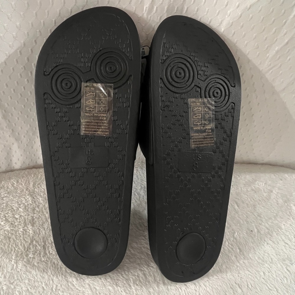 True Religion Men's TR-112-S Black & White Logo Slide Sandals Lightweight Size 8 - Picture 6 of 6